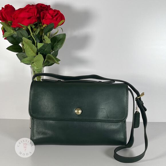Vintage Coach Avenue Bag 9886 Forest Green USA 1990's - Picture 1 of 10